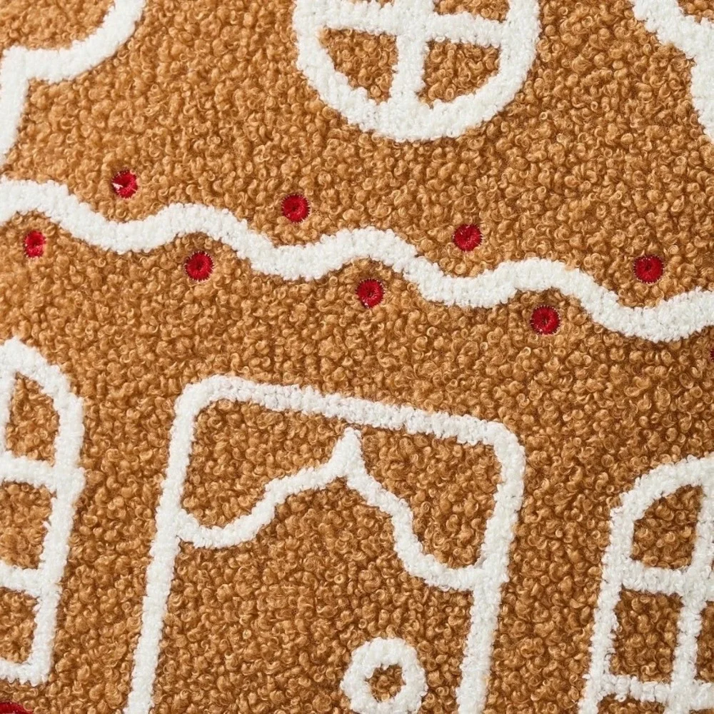 My Texas House Gingerbread House Decorative Pillow Cozy Sherpa Holiday Christmas